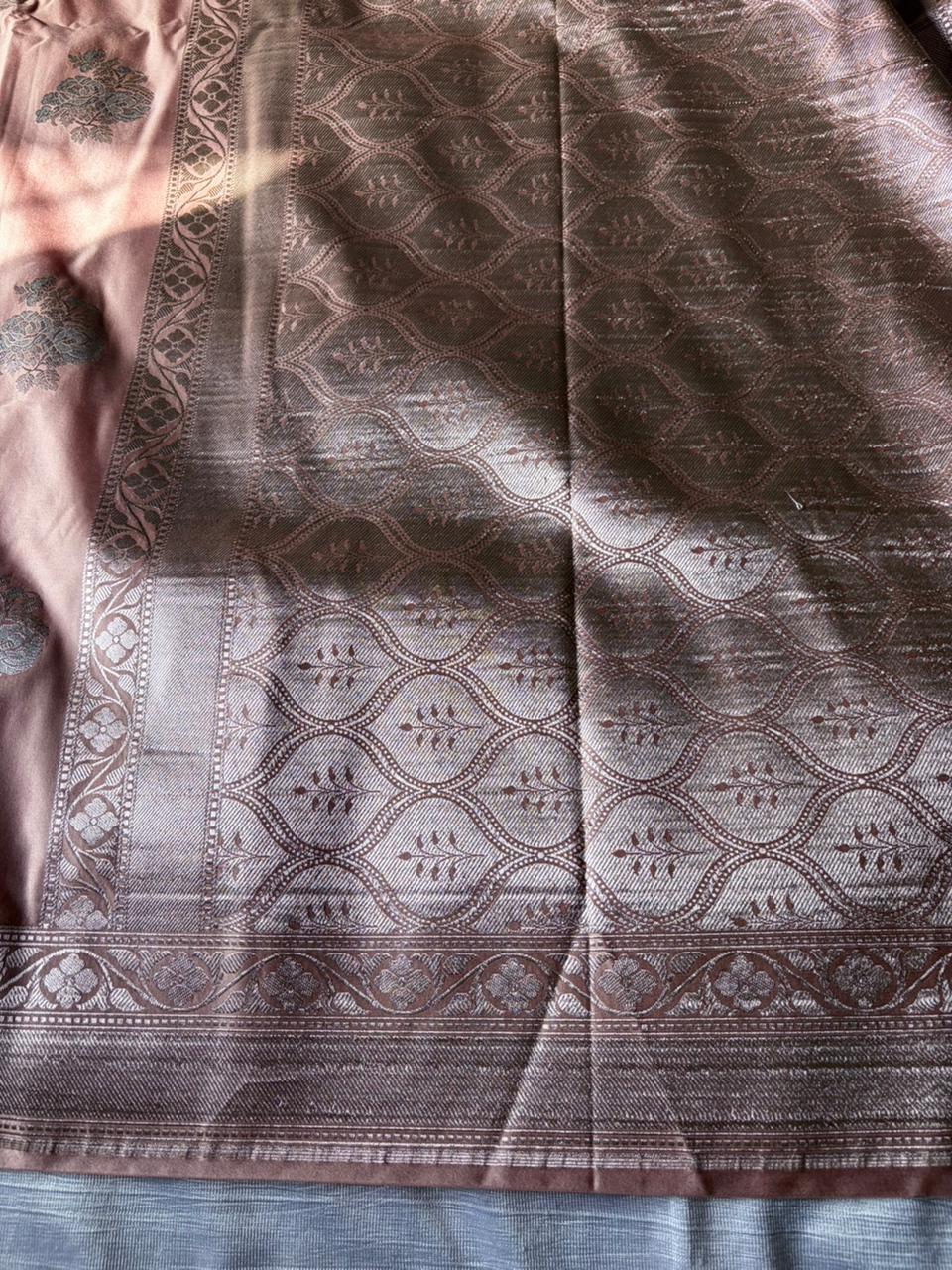 Camel Copper Sona Rupa Mashru Silk Saree | Double Zari | Banarasi Handloom