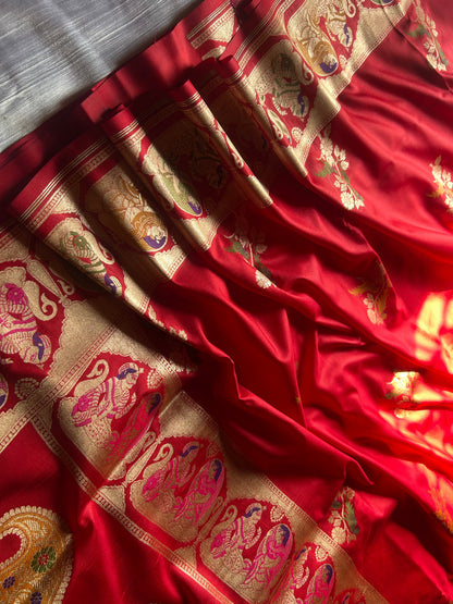 Pure katan raja rani Banarasi Saree