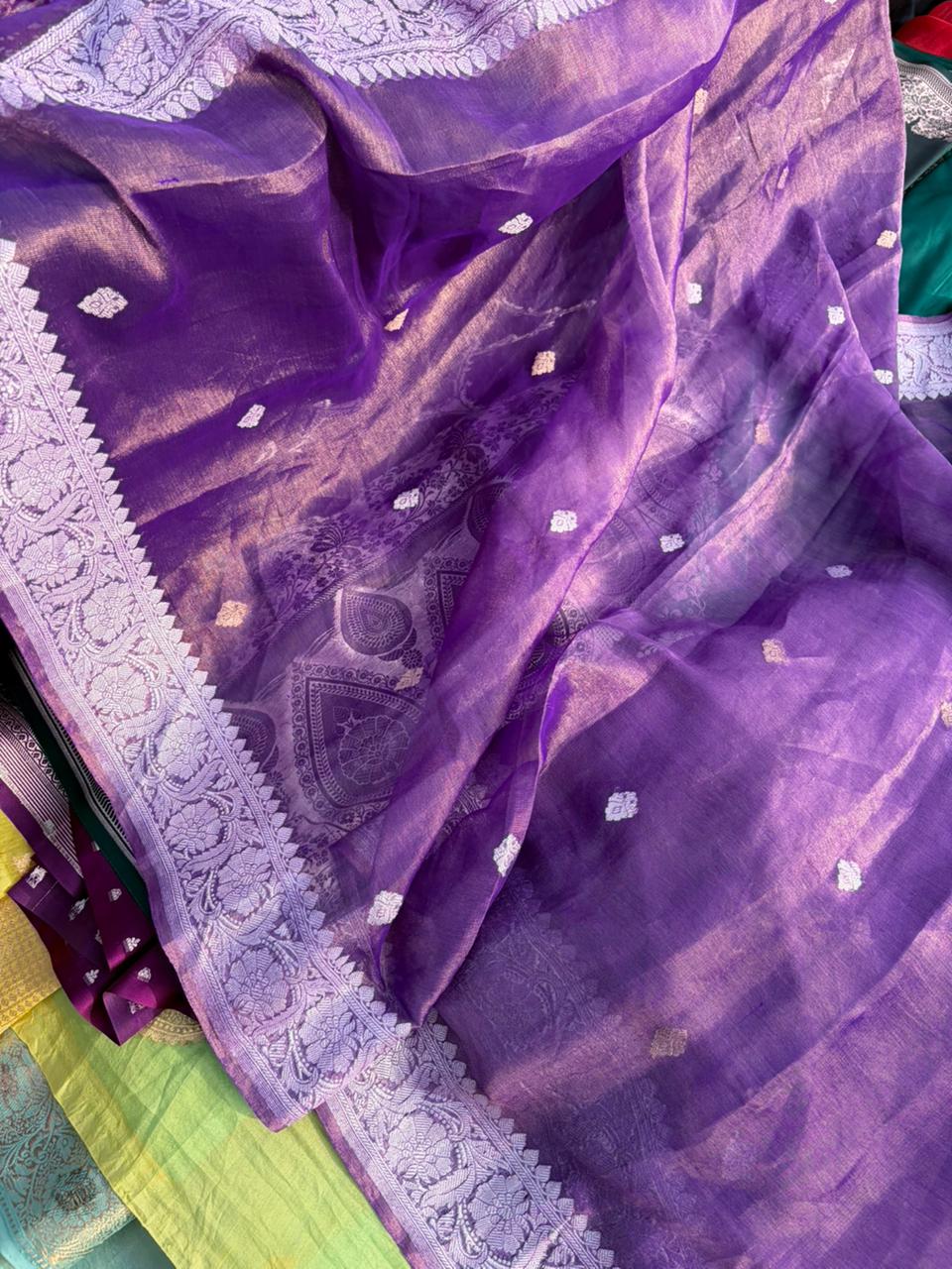 Pure Khadi Georgette X Tissue Sona Rupa Saree | Real Silver Zari | Luxury Banarasi Handloom