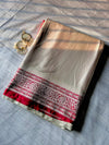 Off-White Red Border Saree | Elegant Mashru Silk Saree