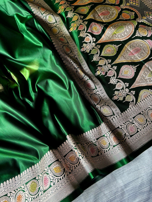 Elegant Bottle Green Saree