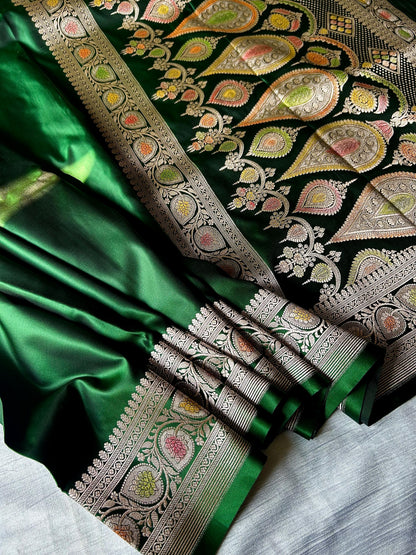 Elegant Bottle Green Saree