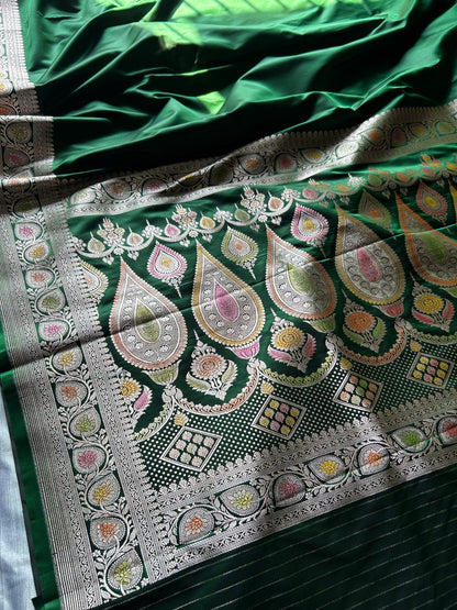 Elegant Bottle Green Saree