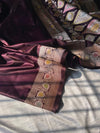Hath Rang Chocolate Color Mahsru Silk Saree
