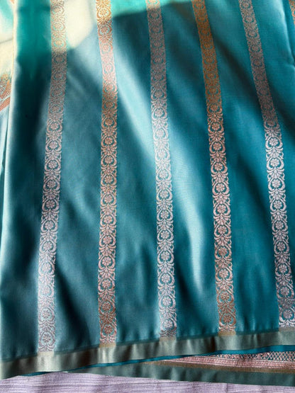 Ice Blue Sona Rupa Saree In Premium Mashru Silk